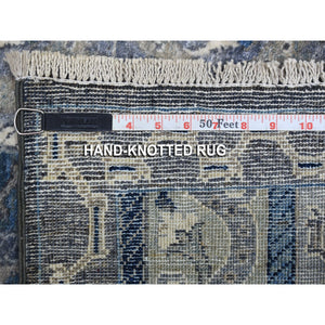 2'6"x9'7" Hand Knotted Gray Super Kazak With Shawl Design Organic Wool Runner Rug FWR339102