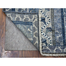 Load image into Gallery viewer, 2&#39;7&quot;x9&#39;8&quot; Gray Super Kazak With Shawl Design Organic Wool Hand Knotted Runner Rug FWR339120