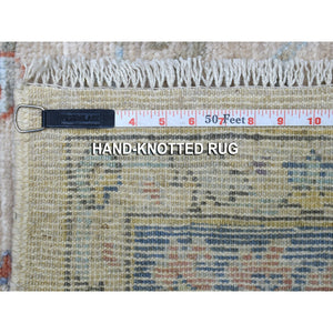 5'10"x9' Taupe Angora Oushak In A Colorful Palette Pure Wool Hand Knotted Oriental Rug FWR339312