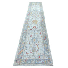 Load image into Gallery viewer, 2&#39;8&quot;x14&#39;1&quot; Gray Angora Oushak, Soft To The Touch Wool Pile Hand Knotted Oriental XL Runner Rug FWR339396