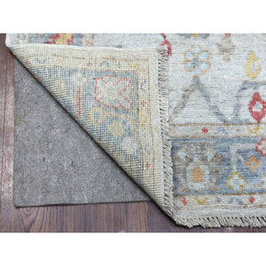 2'8"x14'1" Gray Angora Oushak, Soft To The Touch Wool Pile Hand Knotted Oriental XL Runner Rug FWR339396