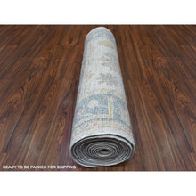 Load image into Gallery viewer, 2&#39;8&quot;x14&#39;1&quot; Gray Angora Oushak, Soft To The Touch Wool Pile Hand Knotted Oriental XL Runner Rug FWR339396