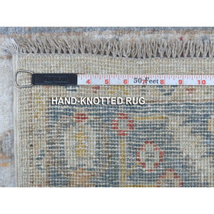 2'8"x14'1" Gray Angora Oushak, Soft To The Touch Wool Pile Hand Knotted Oriental XL Runner Rug FWR339396