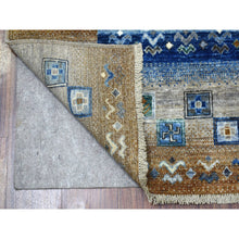 Load image into Gallery viewer, 5&#39;8&quot;x7&#39;10&quot; Gray Kashkuli Gabbeh Nomadic Design Pure Wool Hand-Knotted Oriental Rug FWR339702