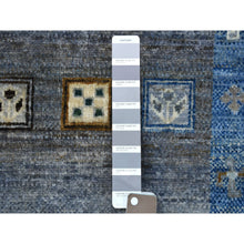 Load image into Gallery viewer, 5&#39;8&quot;x7&#39;10&quot; Gray Kashkuli Gabbeh Nomadic Design Pure Wool Hand-Knotted Oriental Rug FWR339702