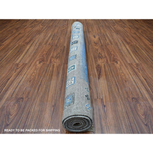 5'8"x7'10" Gray Kashkuli Gabbeh Nomadic Design Pure Wool Hand-Knotted Oriental Rug FWR339702
