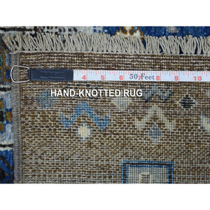 5'8"x7'10" Gray Kashkuli Gabbeh Nomadic Design Pure Wool Hand-Knotted Oriental Rug FWR339702
