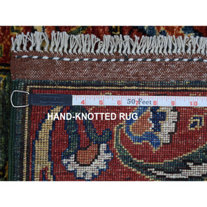 2'9"x9'7" Hand Knotted Green Afghan Turkoman Ersari With Tribal Design Pure Wool Oriental Runner Rug FWR340512