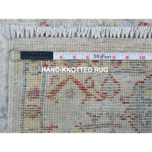 Load image into Gallery viewer, 4&#39;x6&#39;6&quot; Hand Knotted Gray Angora Oushak With Soft Velvety Wool Oriental Rug FWR341166