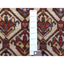 Load image into Gallery viewer, 4&#39;10&quot;x6&#39;5&quot; Hand Knotted Ivory Afghan Ersari With Geometric Design Pure Wool Oriental Rug FWR341256