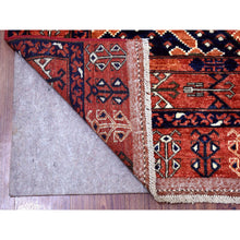 Load image into Gallery viewer, 5&#39;3&quot;x6&#39;6&quot; Pure Wool Red Afghan Ersari Geometric Design Hand Knotted Oriental Rug FWR341370