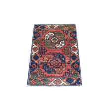 Load image into Gallery viewer, 2&#39;x3&#39; Rust Red Afghan Turkoman Ersari Elephant Feet Design Organic Wool Hand Knotted Oriental Rug FWR341766
