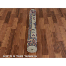 Load image into Gallery viewer, 3&#39;10&quot;x6&#39; Ivory Special Kazak Geometric Design Pure Wool Hand Knotted Oriental Rug FWR342486
