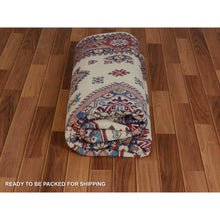 Load image into Gallery viewer, 6&#39;4&quot;x9&#39;5&quot; Ivory Special Kazak Geometric Design Pure Wool Hand Knotted Oriental Rug FWR342546
