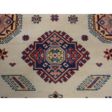 Load image into Gallery viewer, 6&#39;x9&#39; Ivory Special Kazak Geometric Design Pure Wool Hand Knotted Oriental Rug FWR342552