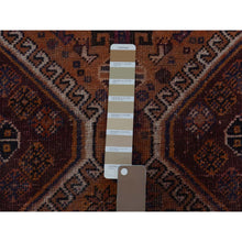 Load image into Gallery viewer, 3&#39;10&quot;x9&#39;1&quot; Natural Colors Wide Runner Vintage And Worn Down Persian Shiraz Distressed Hand Knotted Oriental Rug FWR342804
