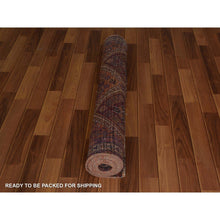 Load image into Gallery viewer, 3&#39;10&quot;x9&#39;1&quot; Natural Colors Wide Runner Vintage And Worn Down Persian Shiraz Distressed Hand Knotted Oriental Rug FWR342804
