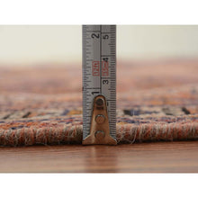 Load image into Gallery viewer, 3&#39;10&quot;x9&#39;1&quot; Natural Colors Wide Runner Vintage And Worn Down Persian Shiraz Distressed Hand Knotted Oriental Rug FWR342804
