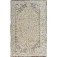 Load image into Gallery viewer, 5&#39;4&quot;x8&#39;2&quot; Distressed Colors Vintage And Worn Down Persian Qashqai Pure Wool Oriental Rug FWR343314
