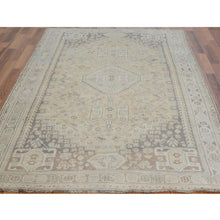 Load image into Gallery viewer, 5&#39;4&quot;x8&#39;2&quot; Distressed Colors Vintage And Worn Down Persian Qashqai Pure Wool Oriental Rug FWR343314
