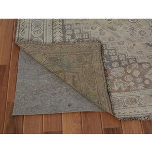 5'4"x8'2" Distressed Colors Vintage And Worn Down Persian Qashqai Pure Wool Oriental Rug FWR343314