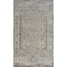 Load image into Gallery viewer, 5&#39;8&quot;x8&#39;6&quot; Washed Out Vintage And Worn Down Persian Qashqai Pure Wool Distressed Hand Knotted Oriental Rug FWR343386
