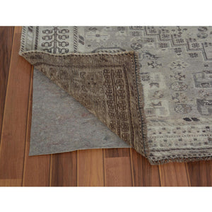 5'8"x8'6" Washed Out Vintage And Worn Down Persian Qashqai Pure Wool Distressed Hand Knotted Oriental Rug FWR343386