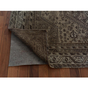5'8"x8' Natural Colors Old and Worn Down Persian Shiraz Distressed Hand Knotted Oriental Rug FWR343452