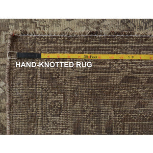 5'8"x8' Natural Colors Old and Worn Down Persian Shiraz Distressed Hand Knotted Oriental Rug FWR343452