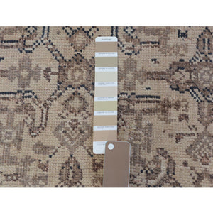 5'6"x8'2" Natural Colors Old and Worn Down Persian Qashqai Pure Wool Distressed Hand Knotted Oriental Rug FWR343470