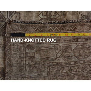 5'4"x8'1" Beige Worn Down And Old Persian Qashqai Pure Wool Distressed Hand Knotted Oriental Rug FWR343686