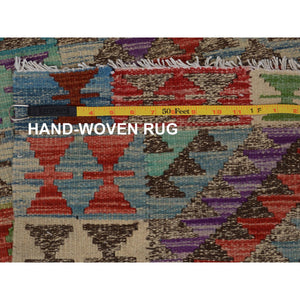 2'7"x4'1" Colorful Reversible Flat weave Afghan Kilim Pure Wool Hand Woven Oriental Rug FWR345060