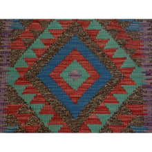 Load image into Gallery viewer, 2&#39;7&quot;x3&#39;10&quot; Colorful Reversible Vegetable Dyes Afghan Kilim Pure Wool Hand Woven Oriental Rug FWR345066