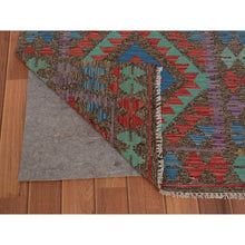 Load image into Gallery viewer, 2&#39;7&quot;x3&#39;10&quot; Colorful Reversible Vegetable Dyes Afghan Kilim Pure Wool Hand Woven Oriental Rug FWR345066