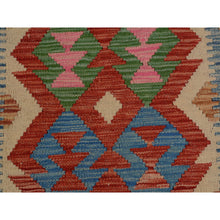 Load image into Gallery viewer, 2&#39;9&quot;x3&#39;8&quot; Colorful Reversible Afghan Kilim Flat weave Pure Wool Hand Woven Oriental Rug FWR345084