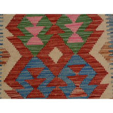 Load image into Gallery viewer, 2&#39;9&quot;x3&#39;8&quot; Colorful Reversible Afghan Kilim Flat weave Pure Wool Hand Woven Oriental Rug FWR345084