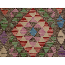 Load image into Gallery viewer, 2&#39;7&quot;x3&#39;7&quot; Colorful Vegetable Dyes Afghan Reversible Kilim Pure Wool Hand Woven Oriental Rug FWR345096