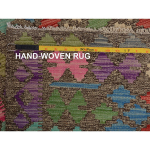 2'7"x3'10" Afghan Reversible Kilim Vegetable Dyes Pure Wool Hand Woven Oriental Rug FWR345102