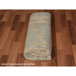 6'2"x8'10" Gray Angora Oushak With Soft Velvety Wool Hand Knotted Oriental Rug FWR345192