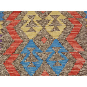 2'8"x3'8" Colorful Reversible Afghan Kilim Flat weave Pure Wool Hand Woven Oriental Rug FWR345264