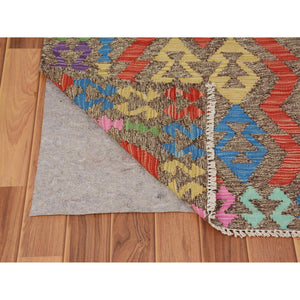 2'8"x3'8" Colorful Reversible Afghan Kilim Flat weave Pure Wool Hand Woven Oriental Rug FWR345264