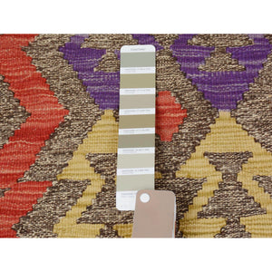 2'8"x3'8" Colorful Reversible Afghan Kilim Flat weave Pure Wool Hand Woven Oriental Rug FWR345264
