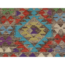 Load image into Gallery viewer, 2&#39;7&quot;x3&#39;10&quot; Colorful Reversible Afghan Kilim Flat Weave Pure Wool Hand Woven Oriental Rug FWR345282