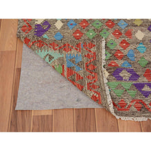 Load image into Gallery viewer, 2&#39;9&quot;x4&#39; Colorful Reversible Afghan Kilim Flat Weave Pure Wool Hand Woven Oriental Rug FWR345306