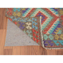 Load image into Gallery viewer, 3&#39;x4&#39; Colorful Reversible Geometric Design Afghan Kilim Flat Weave Pure Wool Hand Woven Oriental Rug FWR345432