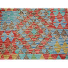 Load image into Gallery viewer, 2&#39;8&quot;x4&#39; Colorful Reversible Flat Weave Afghan Kilim Pure Wool Hand Woven Oriental Rug FWR345444