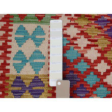 Load image into Gallery viewer, 2&#39;10&quot;x4&#39;2&quot; Colorful Reversible Flat Weave Afghan Kilim Pure Wool Hand Woven Oriental Rug FWR345582