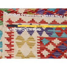 Load image into Gallery viewer, 2&#39;10&quot;x4&#39;2&quot; Colorful Reversible Flat Weave Afghan Kilim Pure Wool Hand Woven Oriental Rug FWR345582