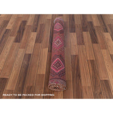 Load image into Gallery viewer, 3&#39;7&quot;x7&#39;9&quot; Geometric Medallion All Over Design Colorful with The Sunset Persian Shiraz Hand Knotted Wide Runner Clean Oriental Rug FWR346638