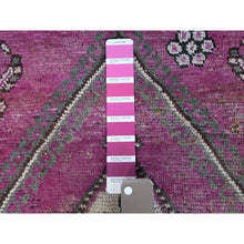Load image into Gallery viewer, 4&#39;9&quot;x7&#39;2&quot; Pink Hand Knotted Persian Shiraz Bohemian Cropped Thin Vintage Clean Organic Wool Oriental Rug FWR347022